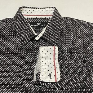 Butter Cloth Shirt Size Large Mens Button Up Long Sleeve Geometric Tile Lattice